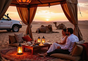 Couple Dinner In Desert
