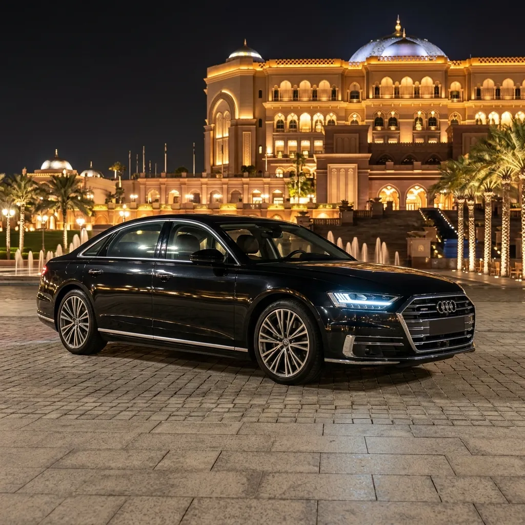 Audi A8 chauffeur car for business travel in Dubai