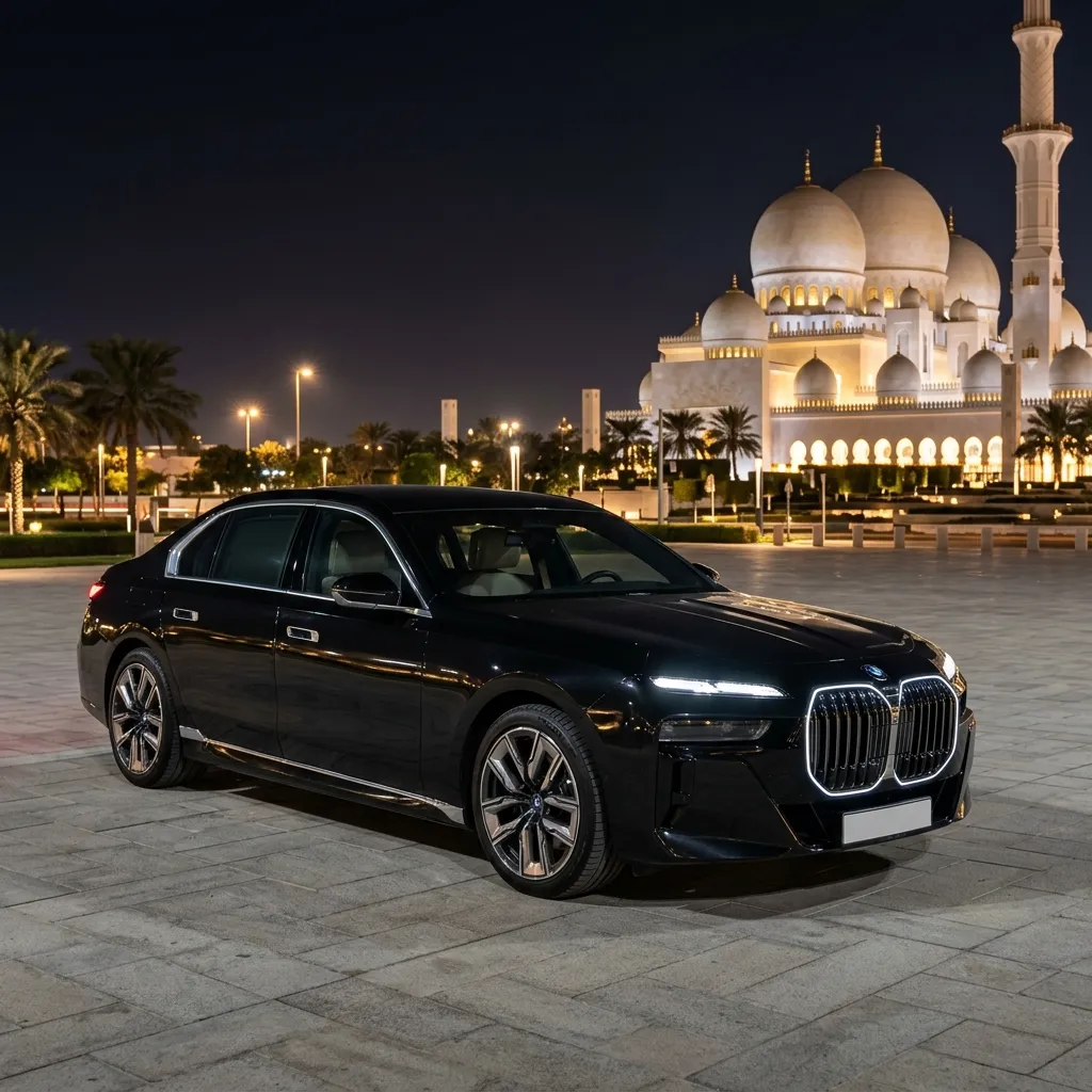 BMW 7 Series chauffeur car for executive and VIP travel in Dubai