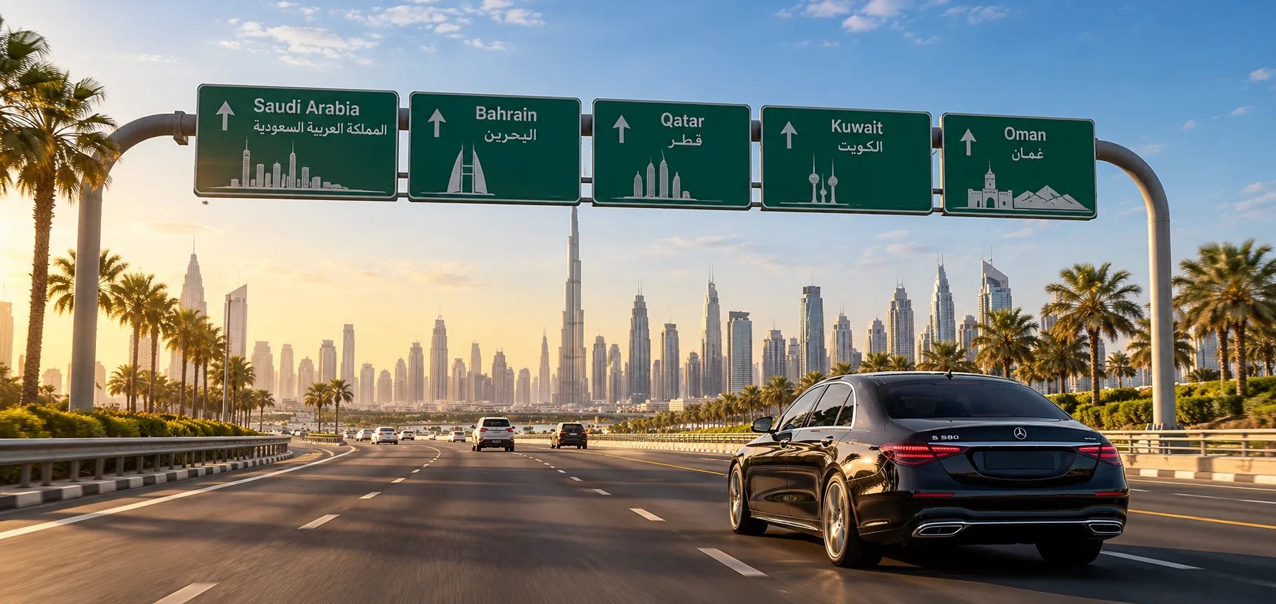 Chauffeur-driven car for a GCC journey