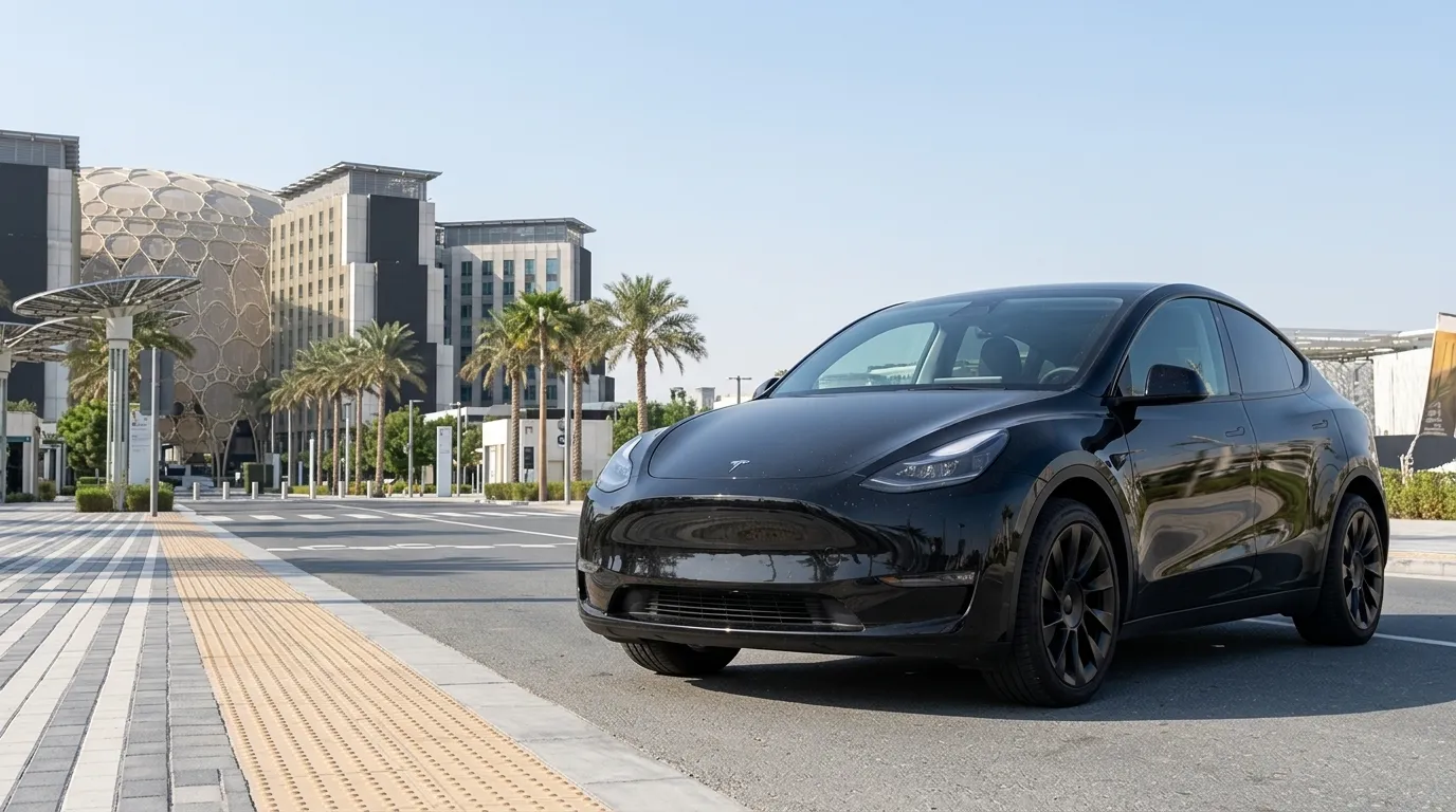 Tesla Model Y chauffeur service in Dubai