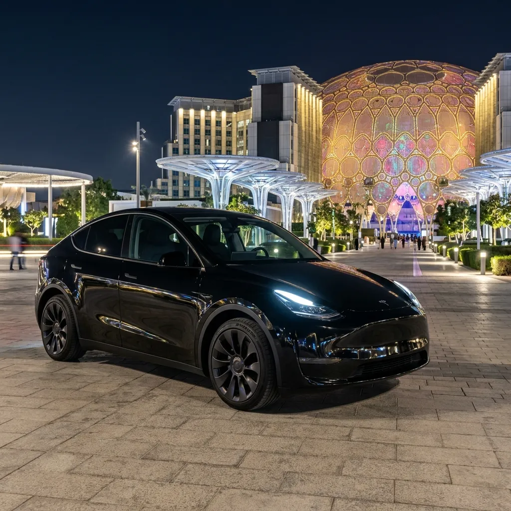 Tesla Model Y electric chauffeur car in Dubai