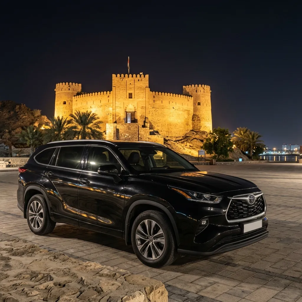 Toyota Highlander chauffeur SUV for family travel in Dubai