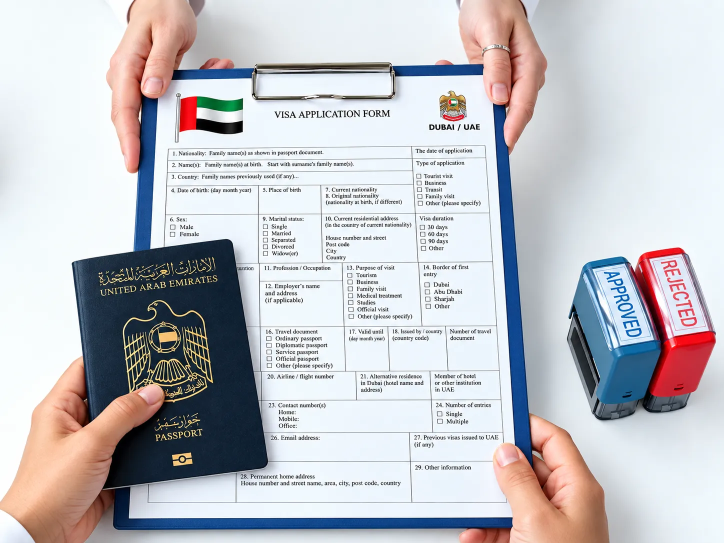Passport and documents for Dubai tourist visa requirements